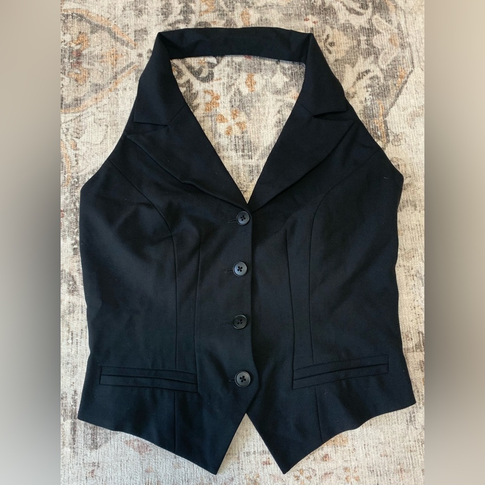 Black Halter Vest Top